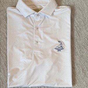 White Polo Shirt with Blue Accents